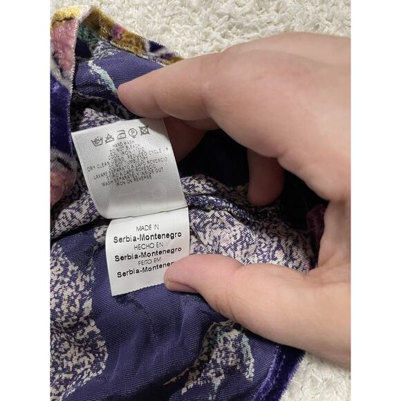 NWT Victor Victoria women's size L front knot sleeveless purple velvet blouse - Picture 8 of 8